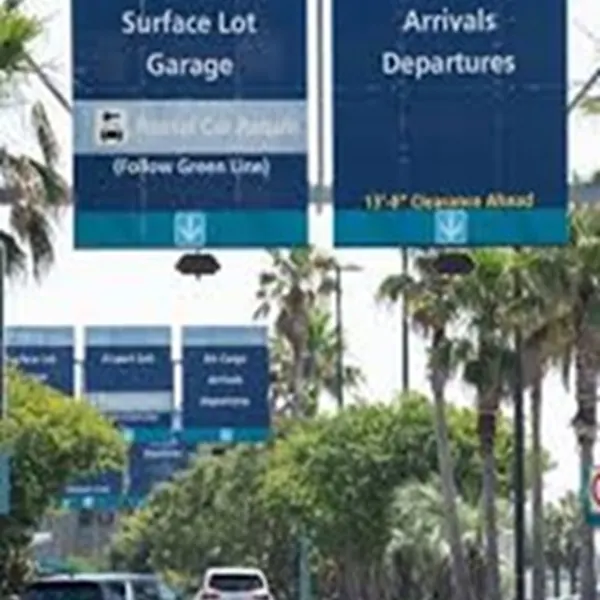 Airport parking and terminal direction signs