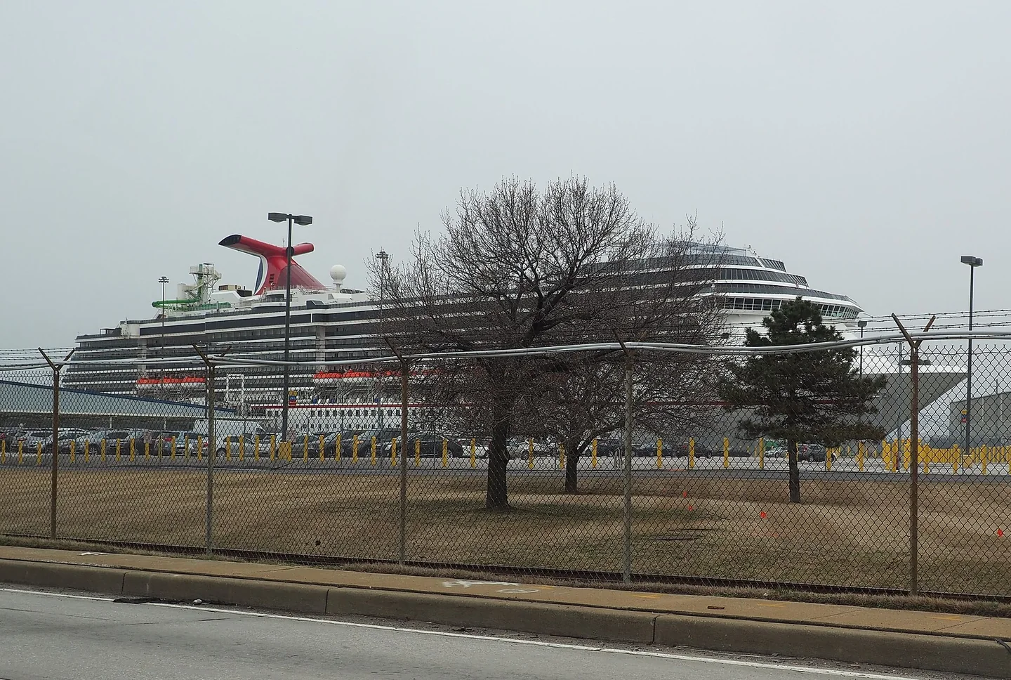 Carnival Pride alongside the Baltimore cruise terminal, March 2019