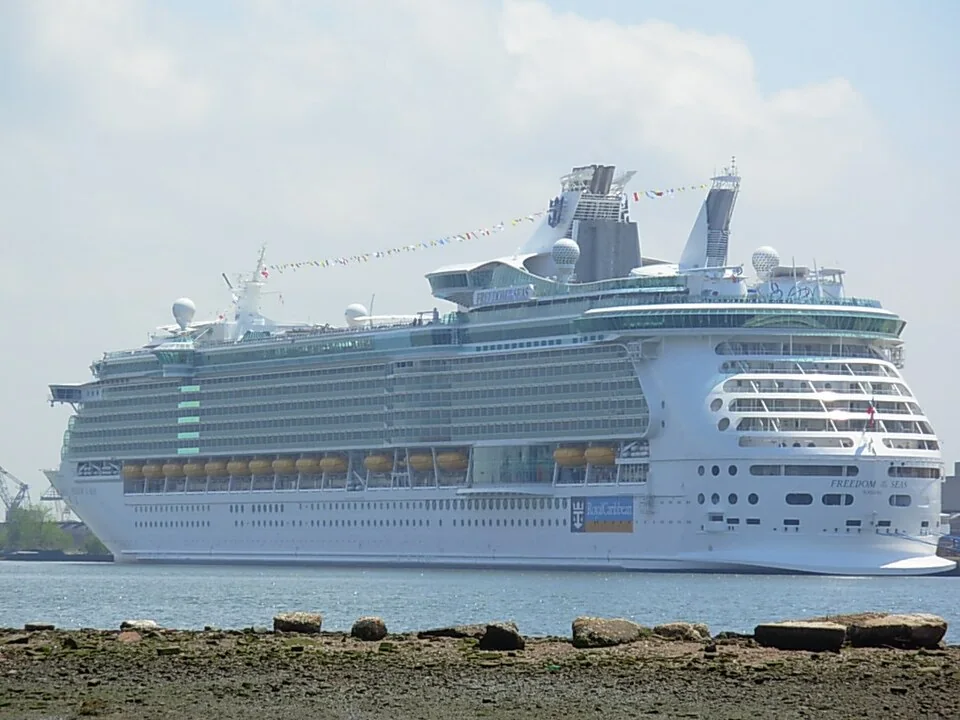 Freedom of the Seas at Cape Liberty Cruise Port in Bayonne, New Jersey, in May 2006